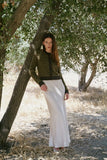 Striped Button Up Cardigan - Chestnut