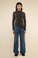 Amara Long Sleeve Top  - Washed Black