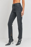 Long-Line Slim Slit Straight Jean