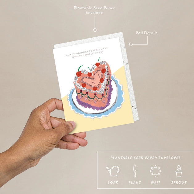 Heart Shaped Cake Card