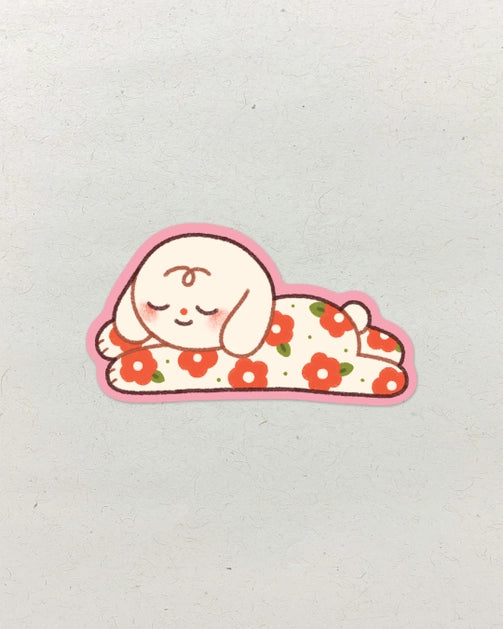 Sleepy Puppy Kiss Cut Vinyl Sticker