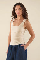 Caris Tie Back Jersey Tank - Natural