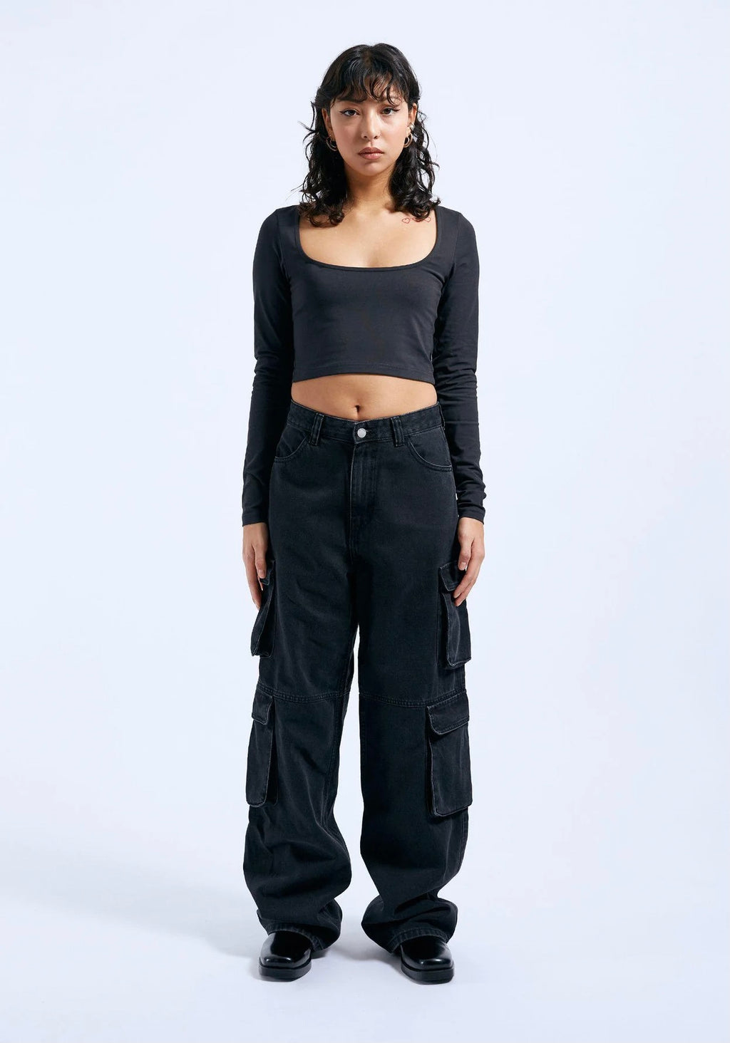 Jane Cropped Top - Off Black