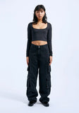 Jane Cropped Top - Off Black