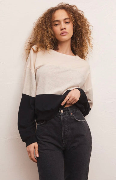 Colourblock Modal Sweatshirt - Black