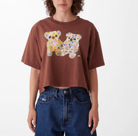 Watercolour Teddy Bears Weekend Crop Tee