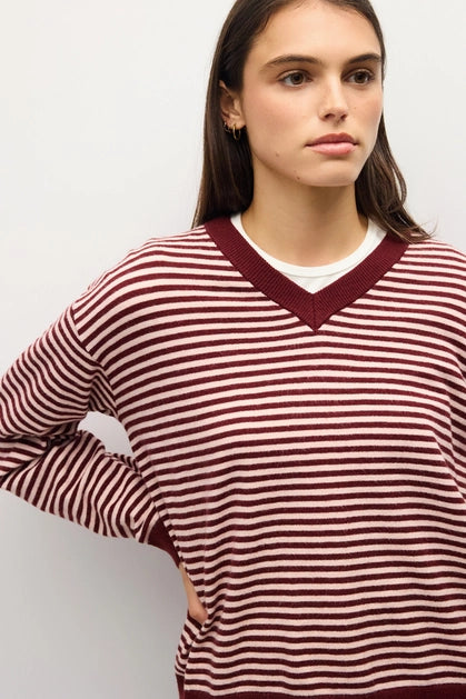 The Beatrice Sweater - Burgundy/Pink