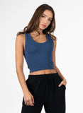 Bamboo Rib Deep Scoop Neck Tank