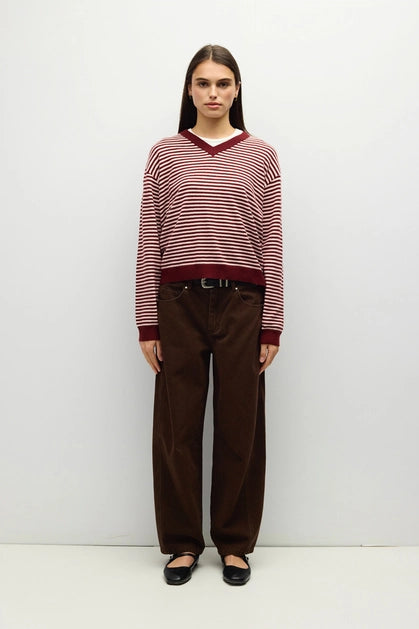 The Beatrice Sweater - Burgundy/Pink