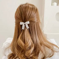 Pearl Hair Bow Barette