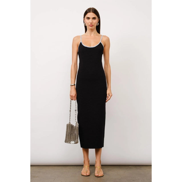 Amaris Black Knit Maxi Dress