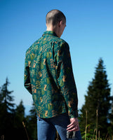 Crane Print Long Sleeve Shirt