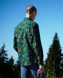 Crane Print Long Sleeve Shirt