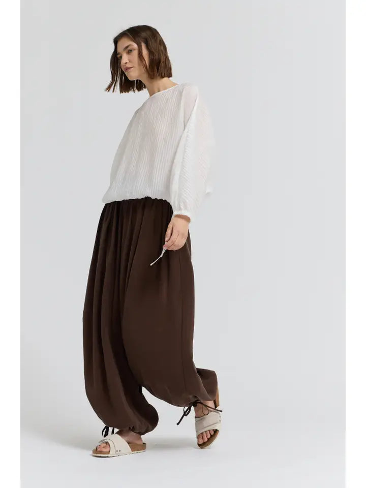 Pleated Waist Balloon Pants