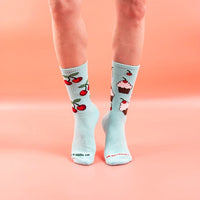 Cherry & Cupcake Mismatched Athletic Socks