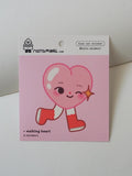 Walking Heart Kiss Cut Vinyl Sticker