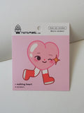 Walking Heart Kiss Cut Vinyl Sticker