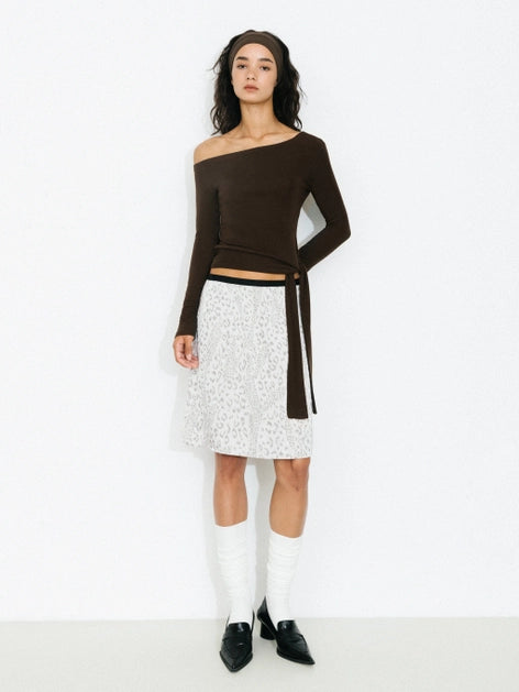 One-Shoulder Slim-Fit Top - Brown