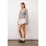 Eden Fitted Button-Up Cardigan - Grey