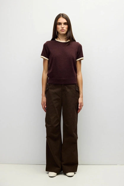 The Joey Top - Brown/Cream