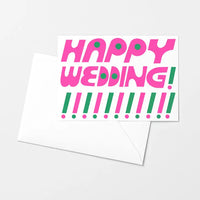 Happy Wedding Exclaim Risograph Greeting Card