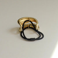Wide Sculptured Metal Ponytail Hair Tie