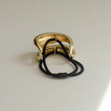 Wide Sculptured Metal Ponytail Hair Tie
