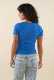 Garment Dyed 1x1 Rib Baby Tee - Blueberry