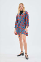 Poppy Print Short Wrap  Dress