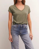 Modern V Neck Tee - Evergreen