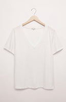 Girlfriend V Neck Tee - White