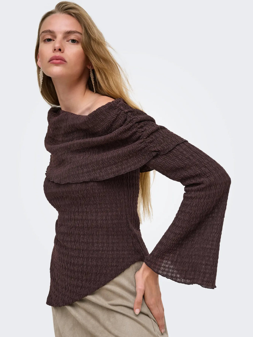Lilse Long Sleeve Off-Shoulder Top