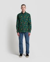 Crane Print Long Sleeve Shirt