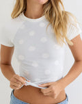Agneta Tee - Ivory Polka Dot