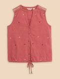 Tulip Jersey Sleeveless Shirt - Pink Multi