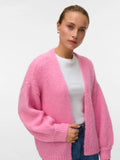 Maybe Long Sleeve Open Cardigan - Pink Cosmos