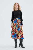 Eden Print Pleated Midi Skirt