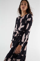 Abstract Print Midi Dress