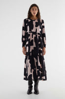 Abstract Print Midi Dress