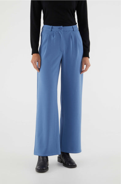 Blue Pleated Dress Pant