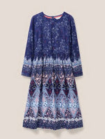 Elisa Midi Dress - Navy Multi