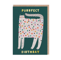 Spotty Cat Happy Birthday Greeting Card