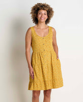 Manzana Tiered Sleeveless Dress - Pollen Small Floral Print