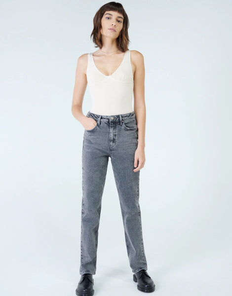 Willa Super High Waist Mom Straight Leg - Chrome