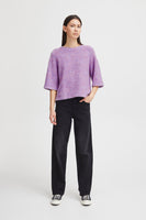 Daisie Short Sleeve Sweater- Lavender Melange
