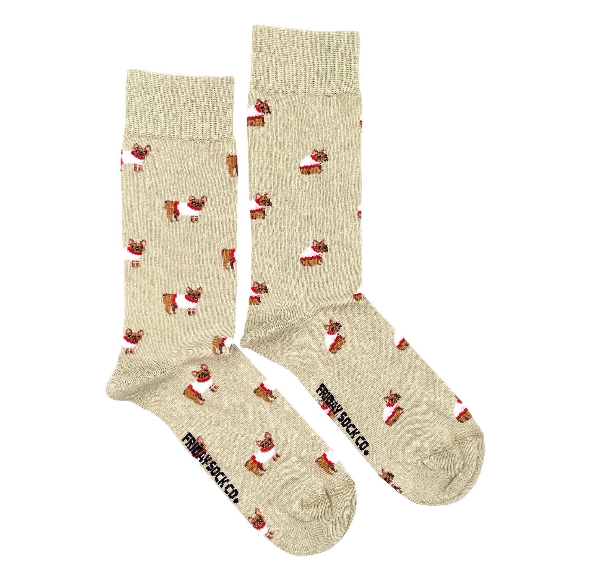 French Bulldog Mismatched Socks M