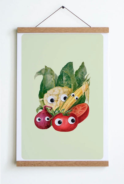 Googly Veg Print - Green