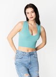 Bamboo Deep V Rib Top