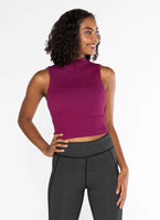 Bamboo Rib Sleeveless Mock Neck