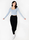 Bamboo Long Sleeve Crop Scoop Neck Top